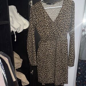 Rebel sugar girls Leopard Long Sleeve Dress ptp 18” L 30”